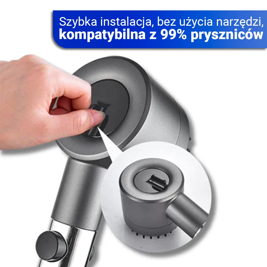 Relaksująca słuchawka prysznicowa z 10 trybami strumienia