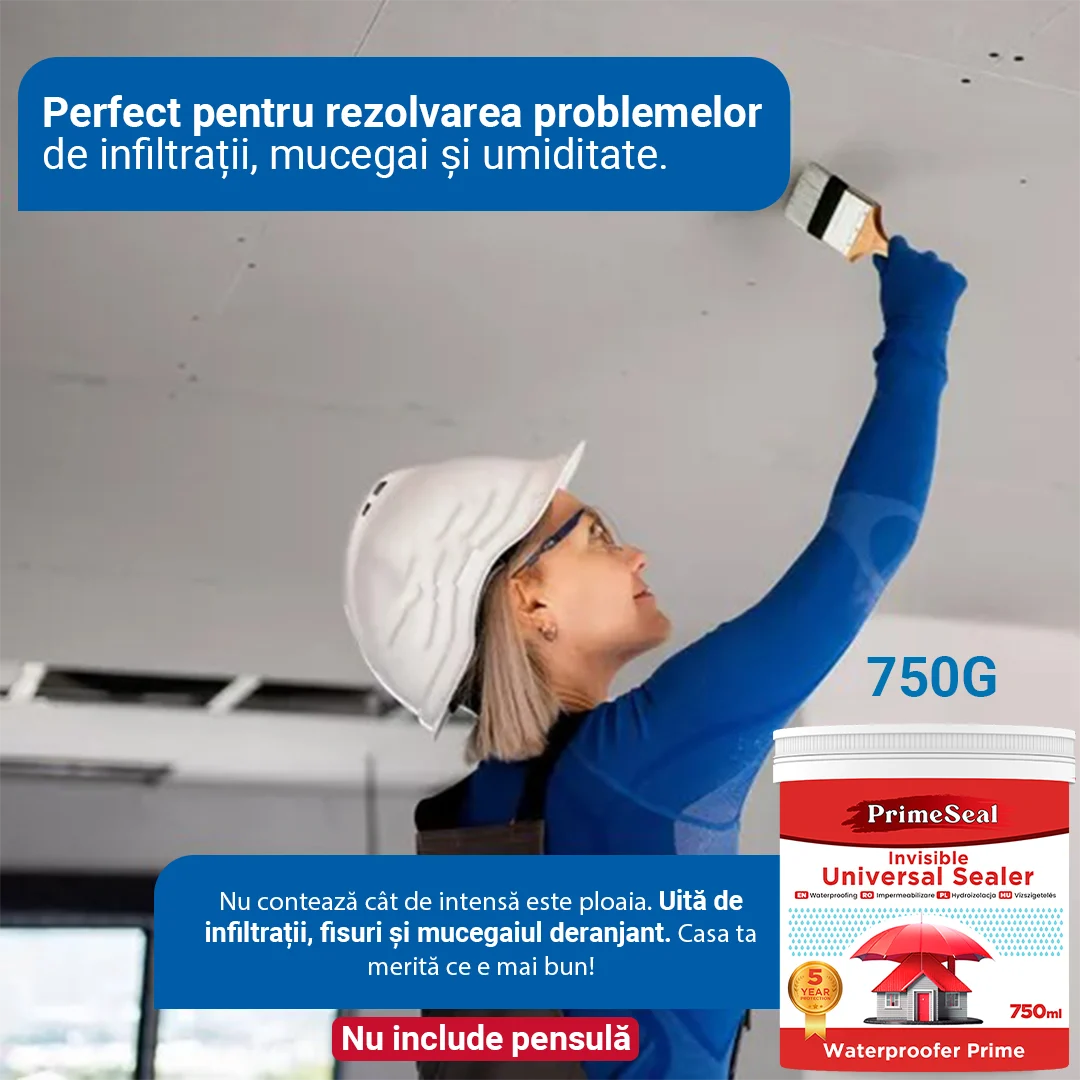 Uszczelniacz wodoodporny bezbarwny na przecieki, wilgoć i pleśń – ochrona do 5 lat | PrimeSeal 750 ml