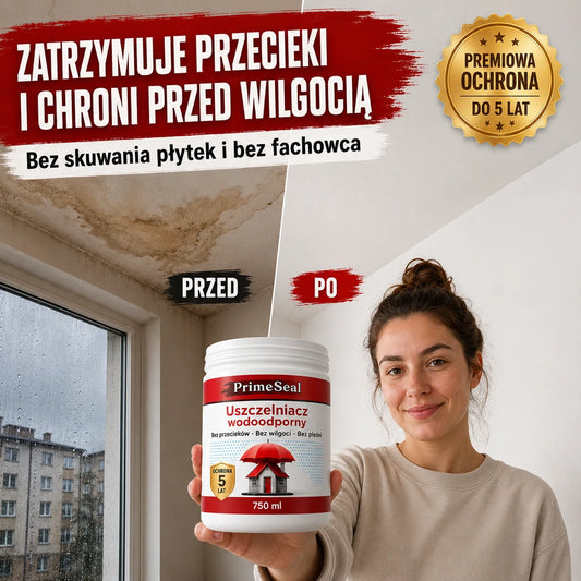 Uszczelniacz wodoodporny bezbarwny na przecieki, wilgoć i pleśń – ochrona do 5 lat | PrimeSeal 750 ml